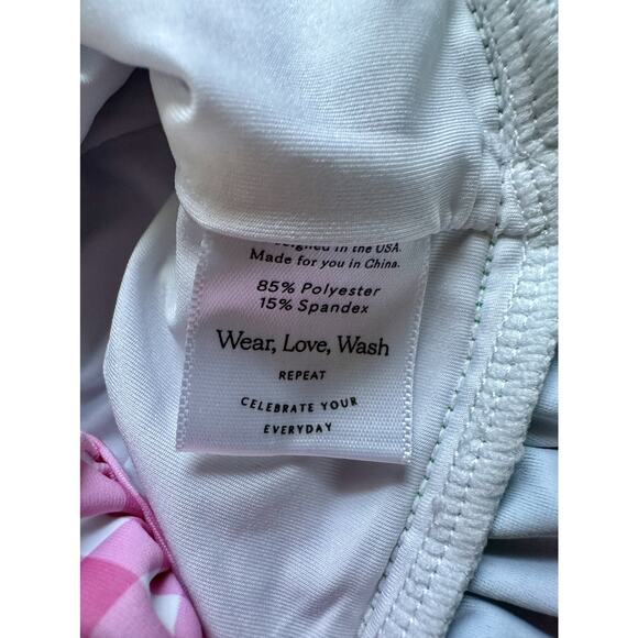 NEW SweetHoney Maddi Tankini Swimsuit Set Flamingos Green Pink Ruffle Preppy  5 - Picture 8 of 9